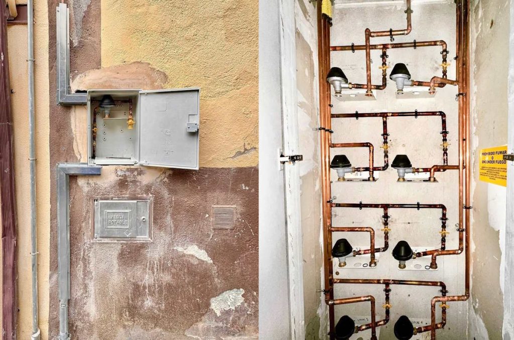 Instalacion del cuadro y las tuberis necesarias para una instalacion de gas en una casa sant feliu de guixols girona