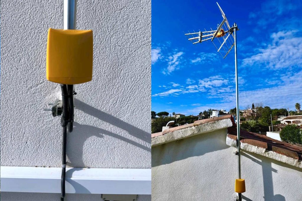 instalacion de antes wifi en tejado punto a punto en sant feliu de guixols